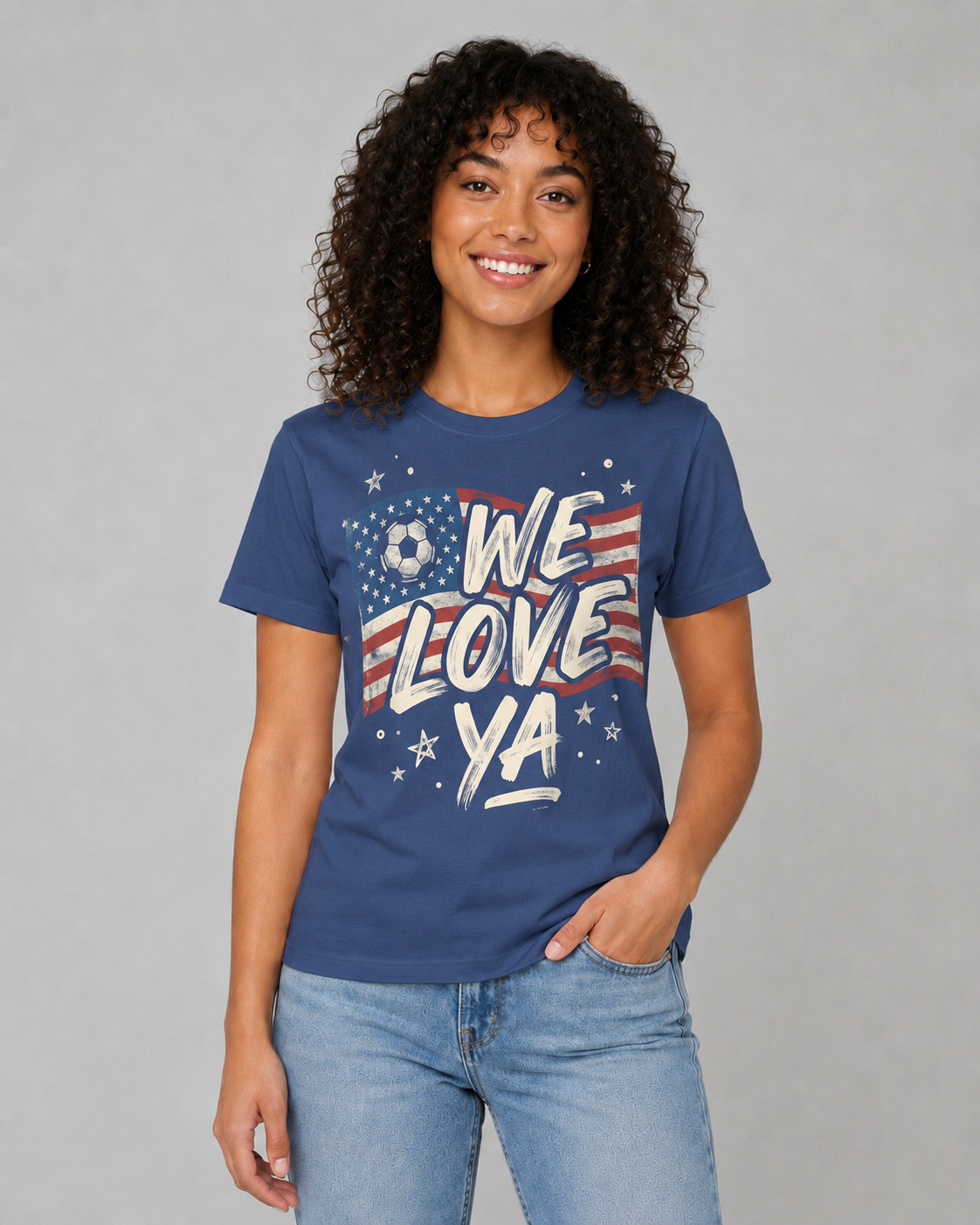 Patriotic USA Soccer Fan Tee