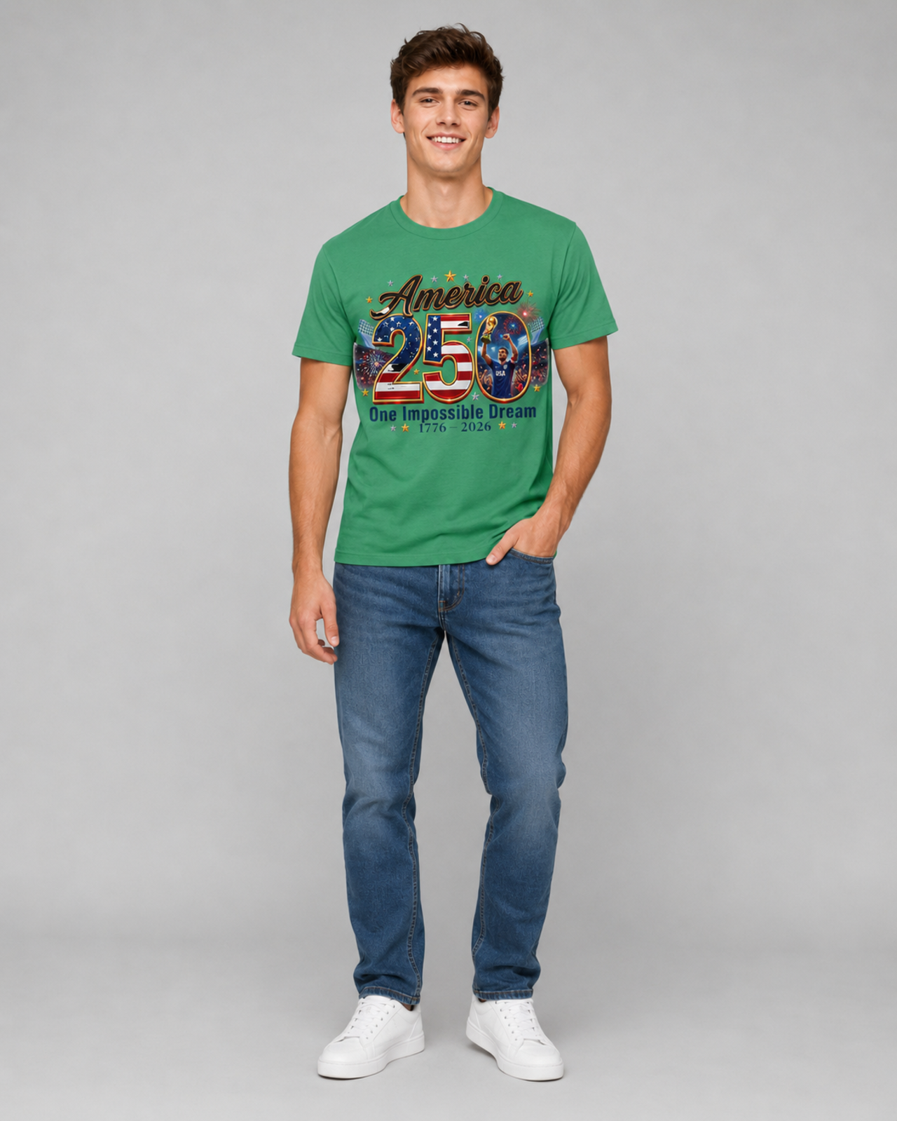 1776–2026 Patriotic Soccer Fan Tee