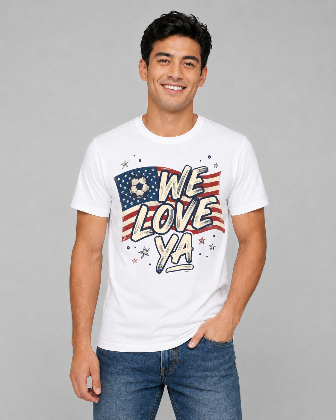Patriotic USA Soccer Fan Tee