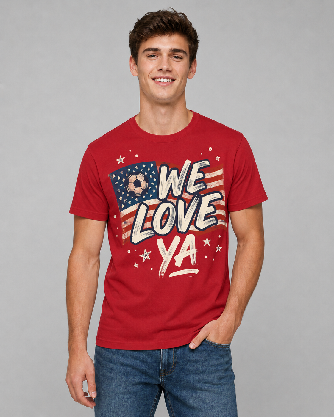 Patriotic USA Soccer Fan Tee
