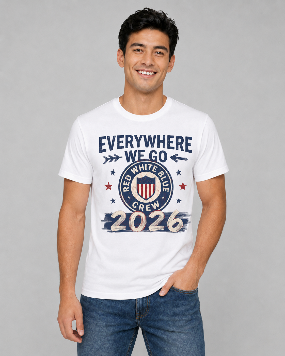 Patriotic USA Soccer Fan Tee