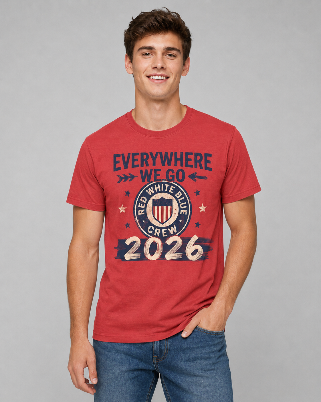 Patriotic USA Soccer Fan Tee