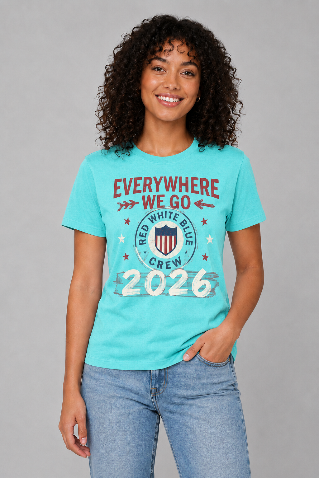 Everywhere We Go Patriotic 2026 USA Supporters Tee