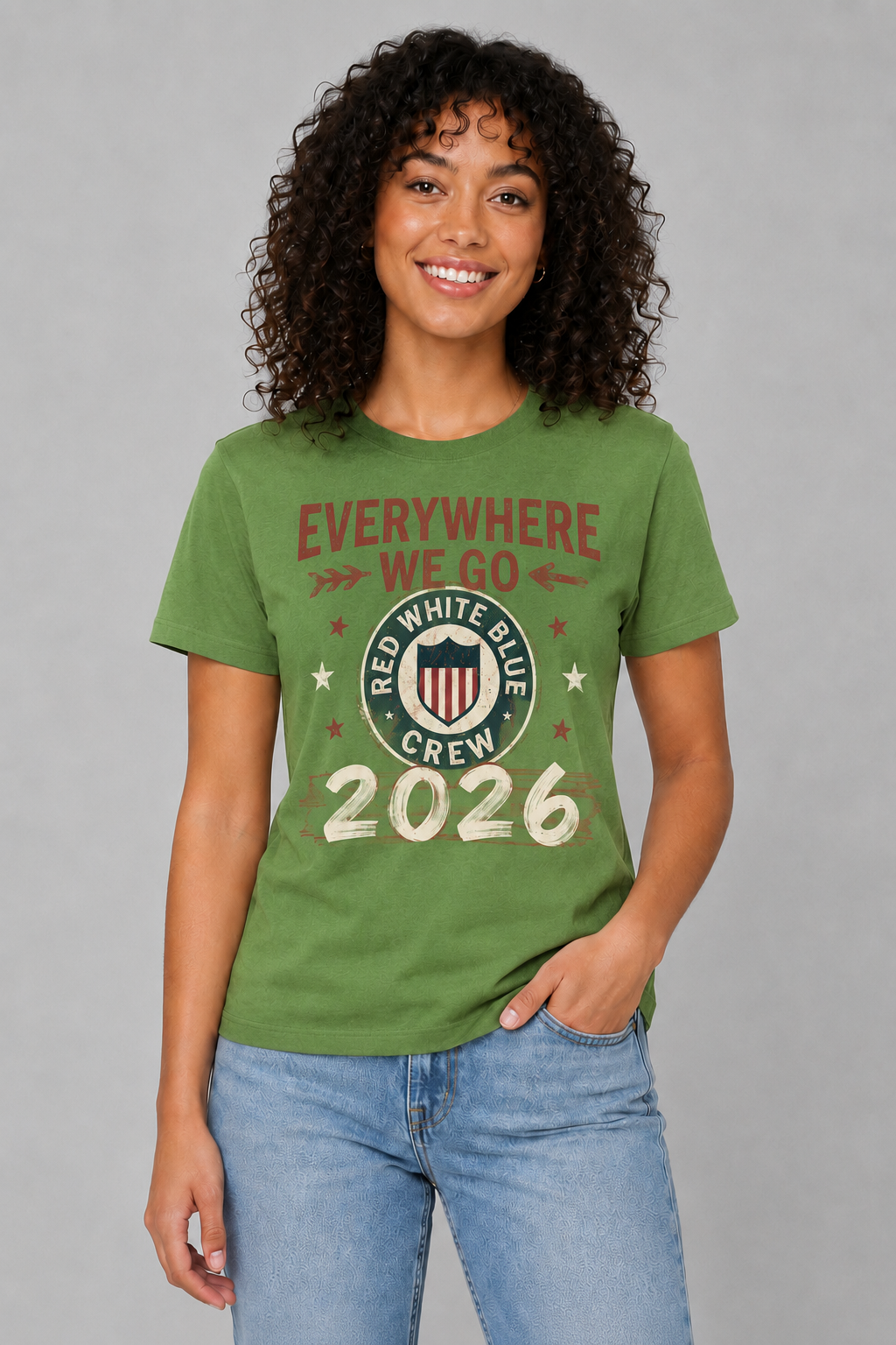 Everywhere We Go Patriotic 2026 USA Supporters Tee