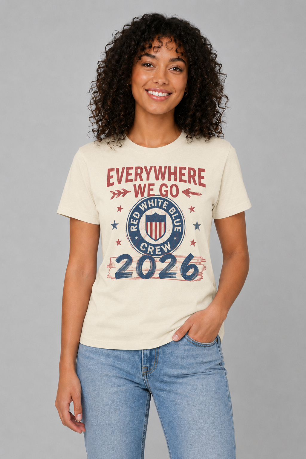 Everywhere We Go Patriotic 2026 USA Supporters Tee