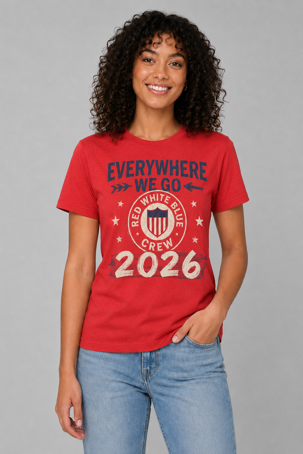 Everywhere We Go Patriotic 2026 USA Supporters Tee