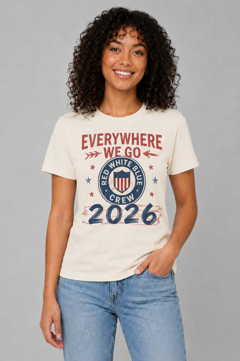 Everywhere We Go Patriotic 2026 USA Supporters Tee