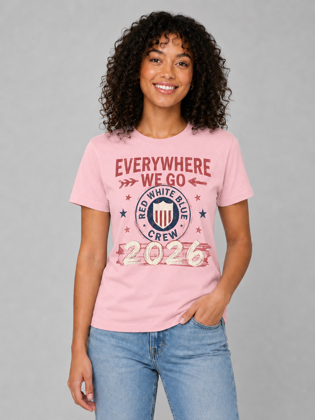 Everywhere We Go Patriotic 2026 USA Supporters Tee